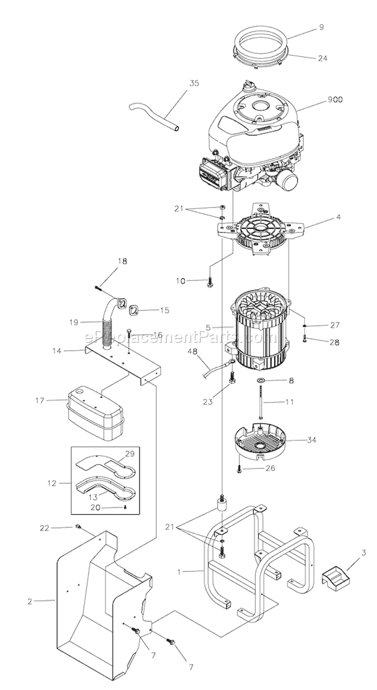 Page E Diagram and Parts List for 040248-0  Briggs and Stratton Generator